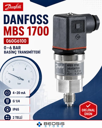 DANFOSS 060G6100 MBS 1700 0-6  bar Basınç Transmitteri