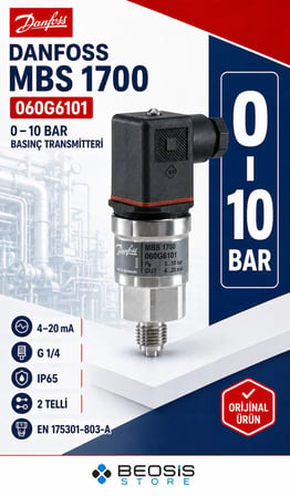DANFOSS 060G6101 MBS 1700 0-10 bar Basınç Transmitteri