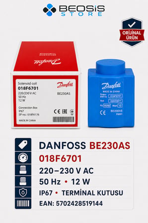 DANFOSS 018F6701 220-230V AC 12W BOBİN