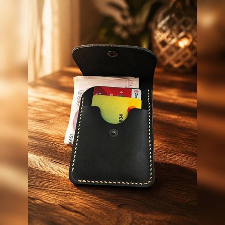 Hakiki Deri Çıtçıtlı Kartlık Cüzdan