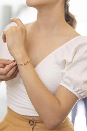 Yiğitbaşı Gold 14 Ayar Fancy Bileklik