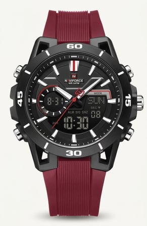 NAVİFORCE NF-7135 DİJİTAL ANALOG ALARMLI AYDINLATMALI SPOR ERKEK KOL SAATİ