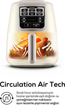 Karaca Air Pro Cook Xl 2 In 1 Konuşan Airfryer Fritöz Iconic Beige 4 Kişilik