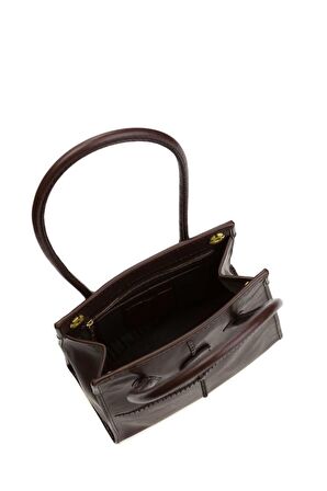 Gön Omra Kahve Deri Kadın Omuz Çantası 19 Omra