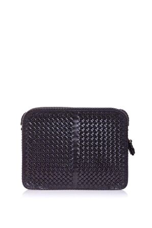 Gön Peke Siyah Deri Kadın Çapraz Askılı Çanta 042 Peke