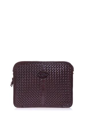 Gön Peke Kahve Deri Kadın Çapraz Askılı Çanta 042 Peke