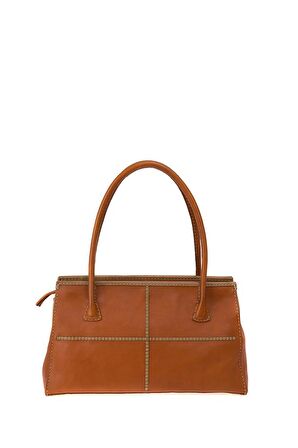 Gön Sanra Taba Deri/Gri Kadın Omuz Çantası 048 Sanra