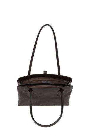 Bilik Deri  Siyah Kroko Deri Kadın Omuz Çantası BLM 4107