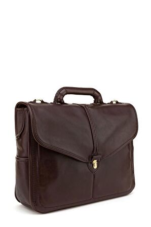 Gön Ömer Kahve Deri Unisex Laptop & Evrak Çantası 09 106 Ömer