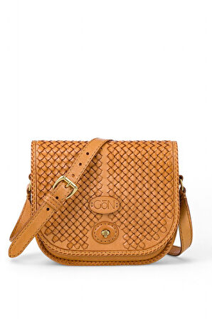 Gön Mol Camel Deri Kadın Çapraz Askılı Çanta 145 Mol