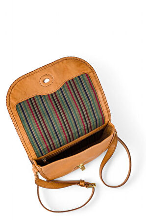 Gön Mol Camel Deri Kadın Çapraz Askılı Çanta 145 Mol