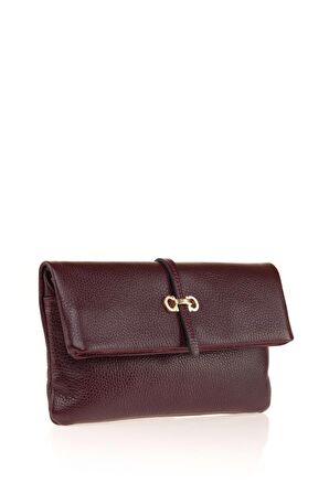 Bilik Deri  Bordo Rölax Deri Kadın Portföy & Clutch Çanta BLM P-02