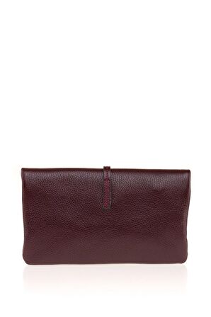 Bilik Deri  Bordo Rölax Deri Kadın Portföy & Clutch Çanta BLM P-02