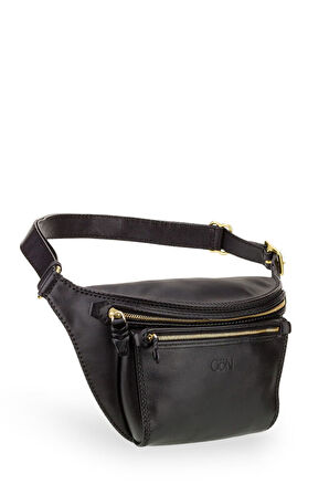 Gön Enya Siyah Deri Kadın Bel Çantası 04 170 Enya