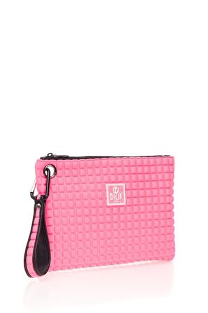 Bilik Deri  Pembe Kumaş Kadın Portföy & Clutch Çanta MELİS