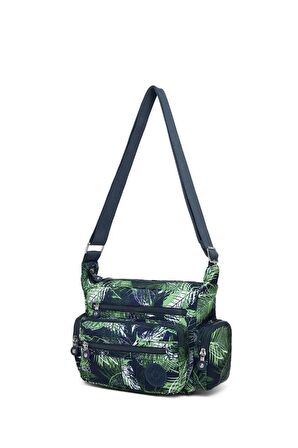 Smart Bags Krinkıl Lacivert/Yeşil Kadın Çapraz Askılı Çanta SMB1008