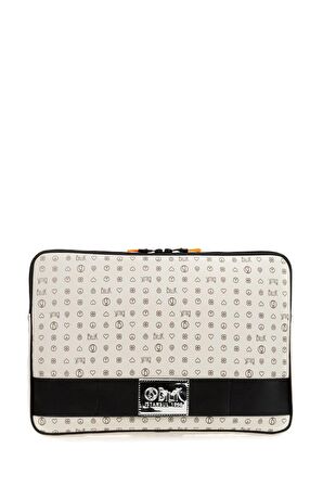 Bilik Deri Monogram Bej Unisex Laptop & Evrak Çantası LAPTOP-MN 15,6"