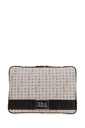 Bilik Deri Monogram Gri Unisex Laptop & Evrak Çantası LAPTOP-MN 15,6"