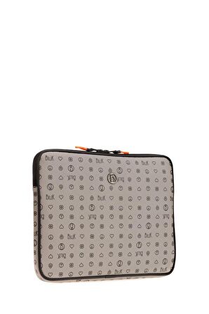 Bilik Deri Monogram Gri Unisex Laptop & Evrak Çantası TABLET-MN 12"