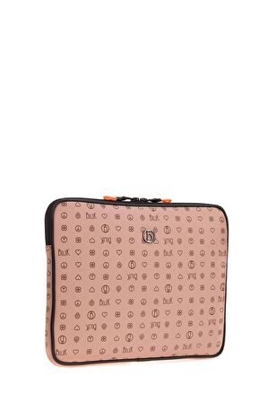 Bilik Deri Monogram Pembe Unisex Laptop & Evrak Çantası TABLET-MN 12"