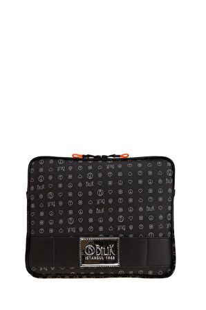 Bilik Deri Monogram Siyah Unisex Laptop & Evrak Çantası TABLET-MG 12"