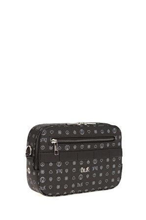 Bilik Deri Monogram Siyah Kadın Çapraz Askılı Çanta İV Z-25-MG