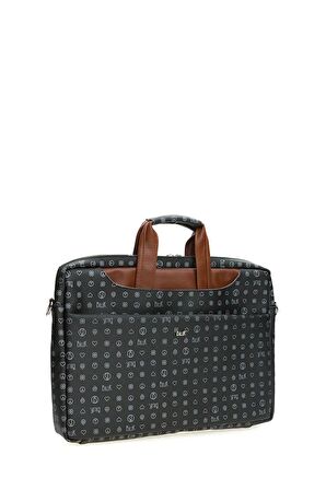 Bilik Deri Monogram Siyah/Taba Unisex Laptop & Evrak Çantası BRIEFCASE-MG