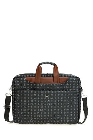 Bilik Deri Monogram Siyah/Taba Unisex Laptop & Evrak Çantası BRIEFCASE-MG