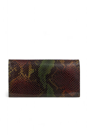 Bilik Deri  Kahve Yılan Deri Kadın Cüzdan BSH 3071