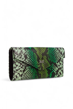 Bilik Deri  Yeşil Yılan Deri Kadın Cüzdan BSH 3071
