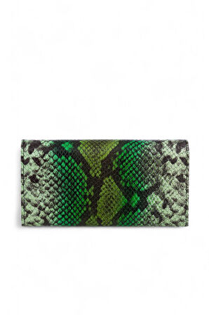 Bilik Deri  Yeşil Yılan Deri Kadın Cüzdan BSH 3071