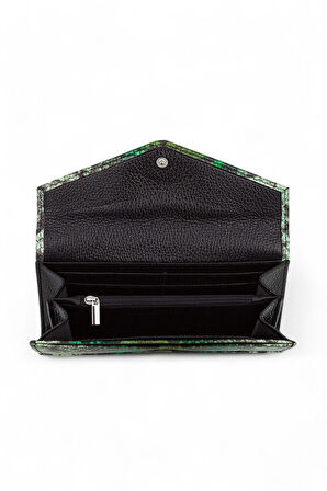 Bilik Deri  Yeşil Yılan Deri Kadın Cüzdan BSH 3071