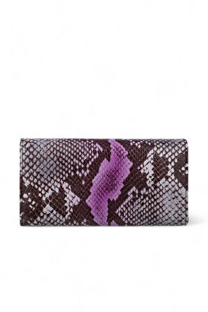 Bilik Deri  Mor Yılan/Beyaz Kadın Cüzdan BSH 3071