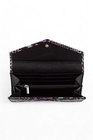 Bilik Deri  Mor Yılan/Beyaz Kadın Cüzdan BSH 3071