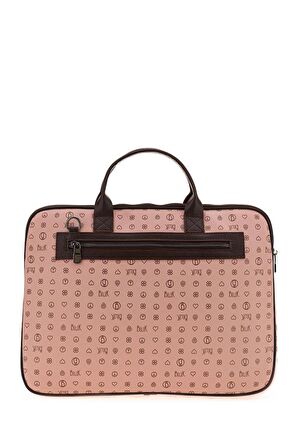 Bilik Deri Monogram Pembe/Kahve Unisex Laptop & Evrak Çantası RH09 BUSİNESS-MN