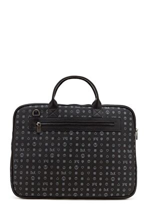 Bilik Deri Monogram Siyah Unisex Laptop & Evrak Çantası RH09 BUSİNESS-MG