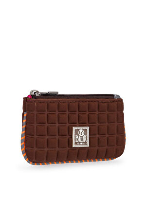 Bilik Deri Scuba Bozuk Paralık Kahve Kadın Cüzdan ZİP