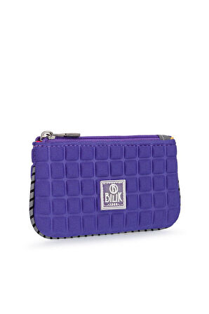 Bilik Deri Scuba Bozuk Paralık Mor Kadın Cüzdan ZİP