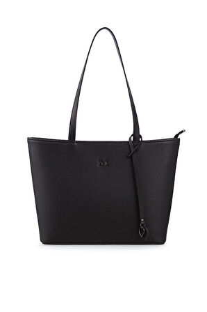 Bilik Deri Logo Detaylı Siyah Kadın Omuz Çantası BLKF AQUA