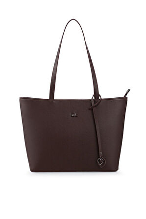 Bilik Deri Logo Detaylı Kahve Kadın Omuz Çantası BLKF AQUA