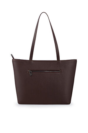 Bilik Deri Logo Detaylı Kahve Kadın Omuz Çantası BLKF AQUA