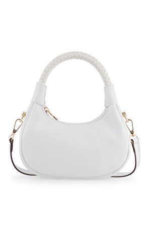 Bilik Deri Mini Beyaz Kadın El Çantası BLM 7560-R