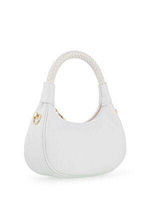 Bilik Deri Mini Beyaz Kadın El Çantası BLM 7560-R