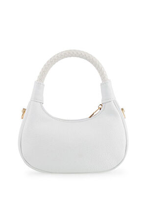 Bilik Deri Mini Beyaz Kadın El Çantası BLM 7560-R