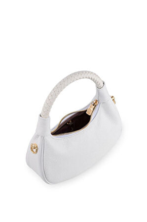 Bilik Deri Mini Beyaz Kadın El Çantası BLM 7560-R