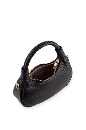 Bilik Deri Mini Siyah Kadın El Çantası BLM 7560-R