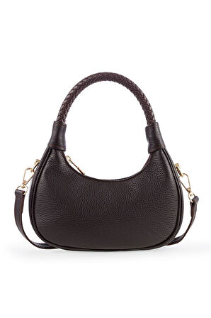 Bilik Deri Mini Kahve Kadın El Çantası BLM 7560-R