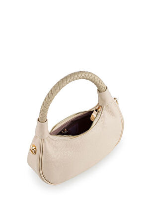 Bilik Deri Mini Bej Kadın El Çantası BLM 7560-R