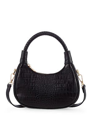 Bilik Deri Mini Siyah Kadın El Çantası BLM 7560-KR