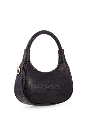 Bilik Deri Mini Siyah Kadın El Çantası BLM 7560-KR